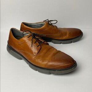Johnston & Murphy Men's Brown Leather Lace Up Oxfords 12